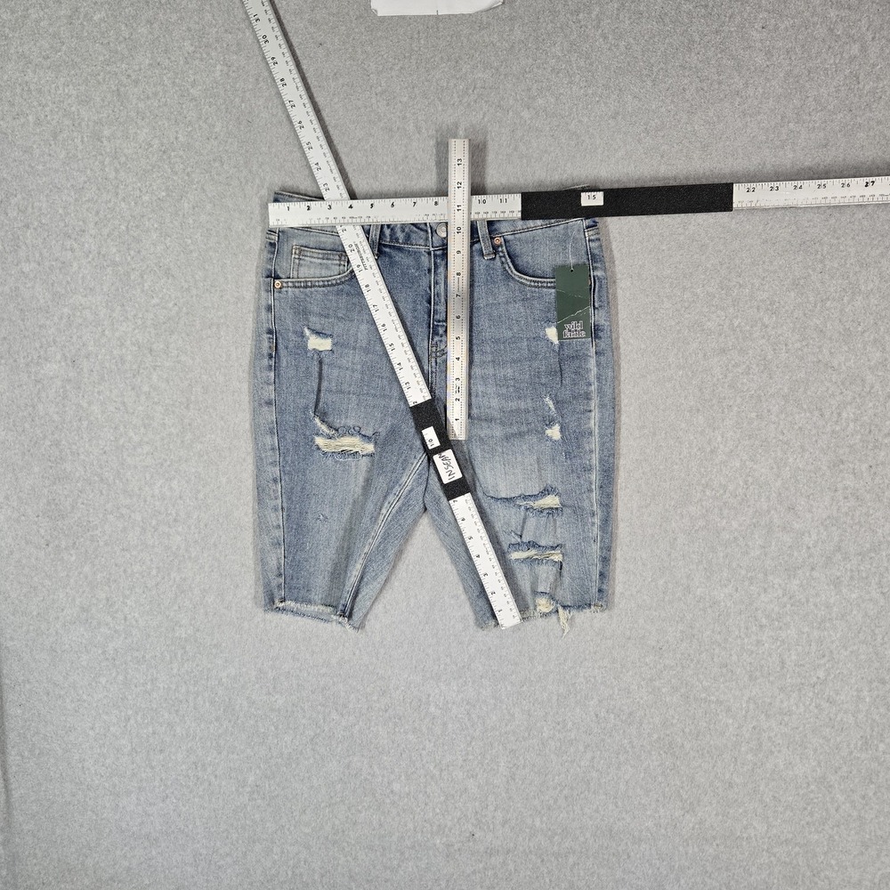 Wild Fable Women Shorts 6 / 28 WAIST Light Blue Denim Biker Distressed NWT - Picture 11 of 14